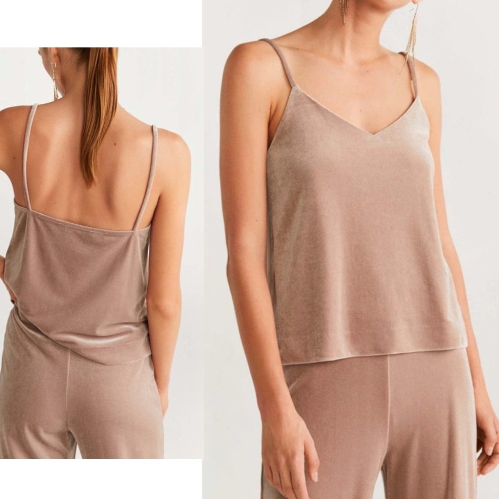 Mango Velvet strap top M